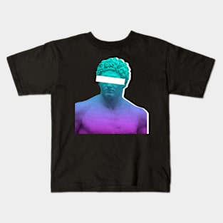 Glitch Greek Bust | Aesthetic Vaporwave Kids T-Shirt